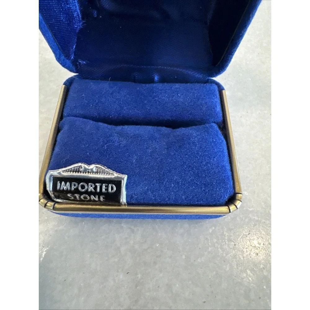 Vintage Blue Velvet Royal Jewel Jewelry Display Box